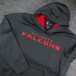 Atlanta Falcons Hoodie Mens Large Therma-Fit Charcoal Grey Solid Nike Football